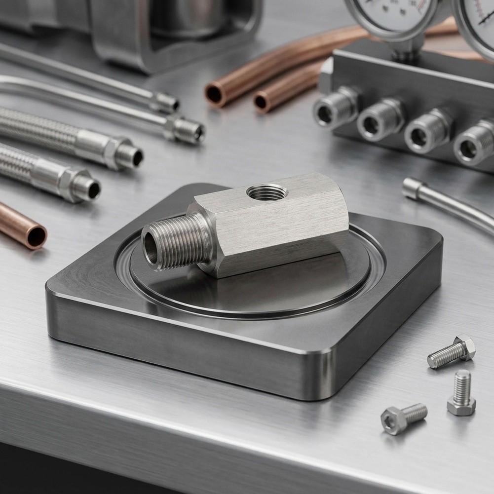 1/8 NPT Stainless Steel Hydraulic Pressure Sensor Adapter For Mechanical Engines For Diesel, Automotive Fuel, Oil, And Water