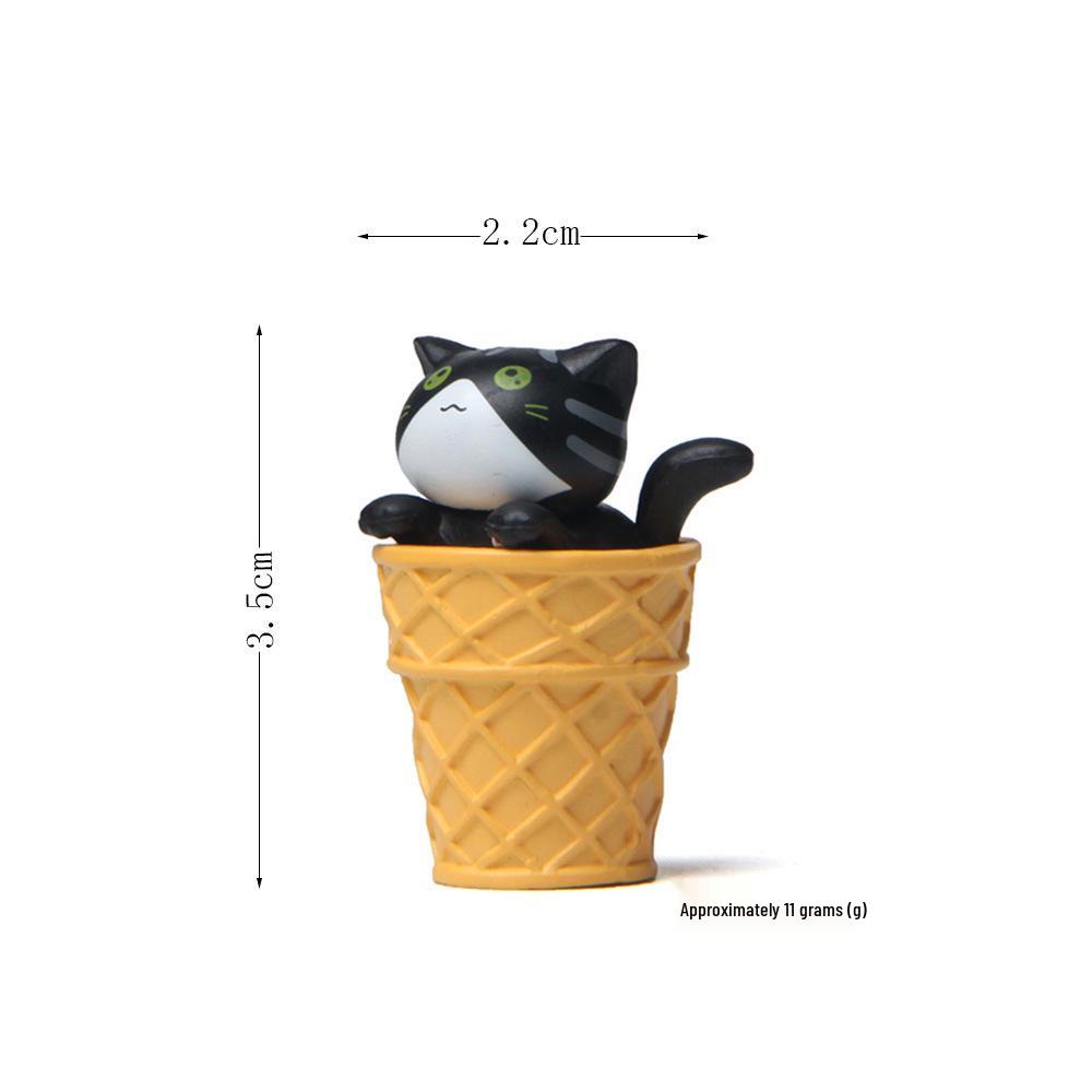 

Gourmet Series Ice Cream Kittens: Miniature Cat Figurines for Creative Desktop and Garden Decor Figurine