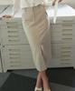 LAMARO Matte Cotton Long Skirt (Light Beige)