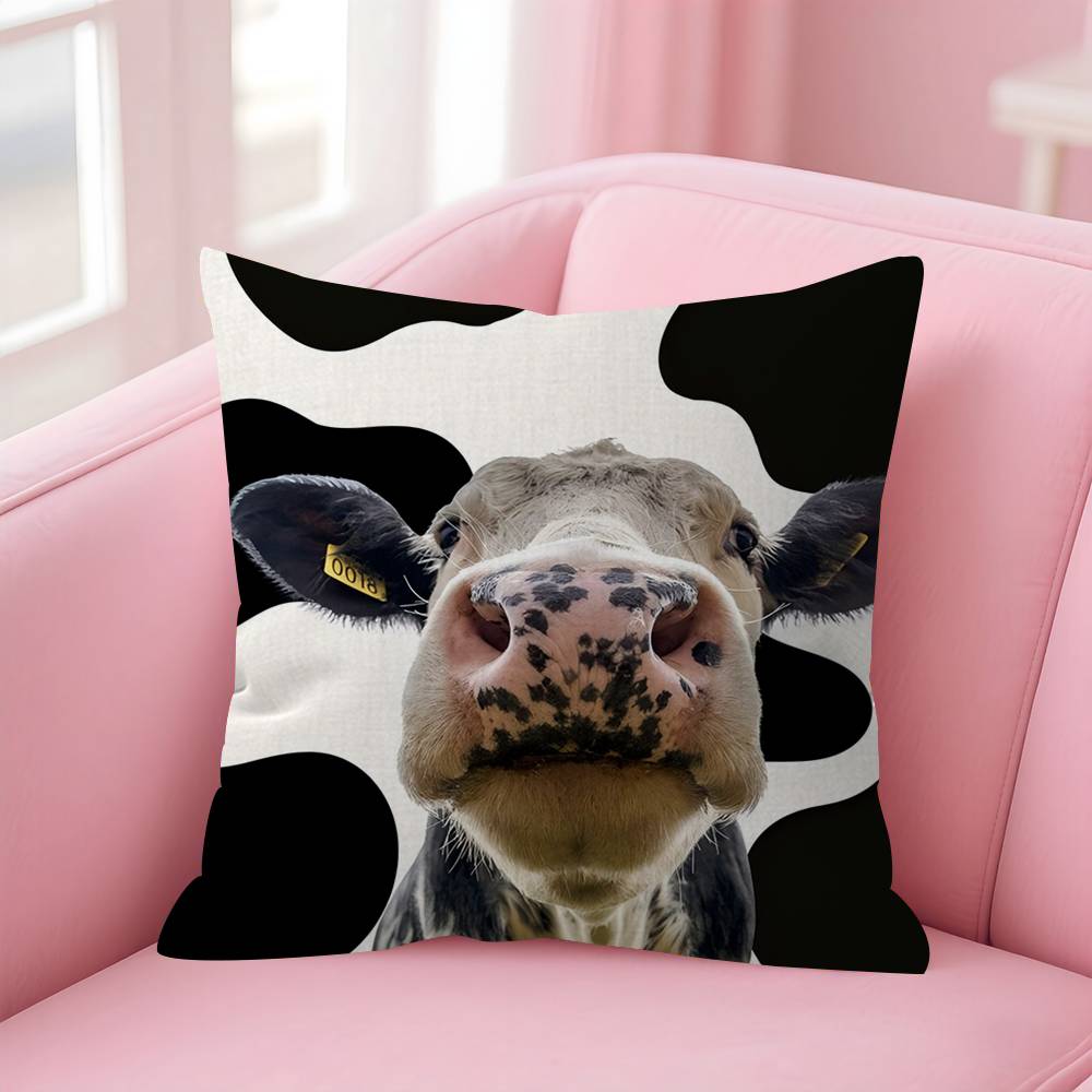 Black And White Cow Print Cushion Cover Pillowcase Upholstery Sofa Throw Pillow Home Decor Pillowcas