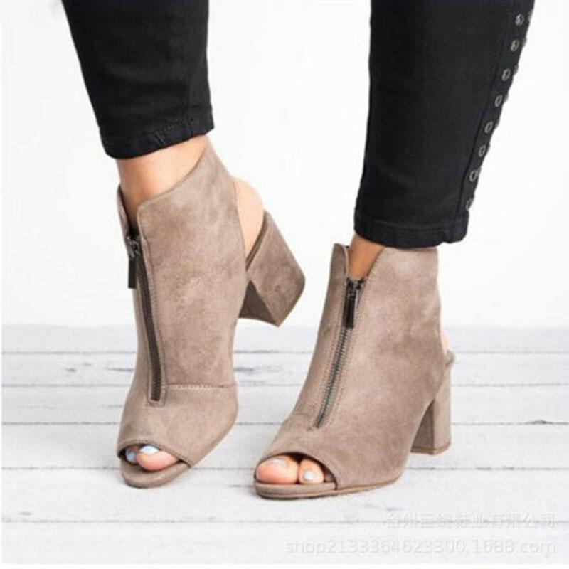 Stylish Womens Block High Heels Sandals Peep Toe Chunky Ankle Strap Boots Shoes For Every Occasion