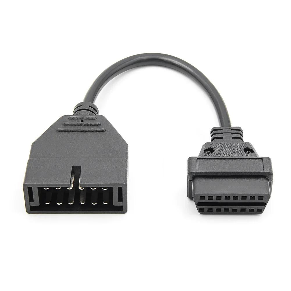JieYuan For GM 12Pin OBD2 Extension Cable OBD to OBD2 16Pin Connector Adapter OBD 2 OBD2 Car Diagnostic Auto Tool 12Pin to 16pin