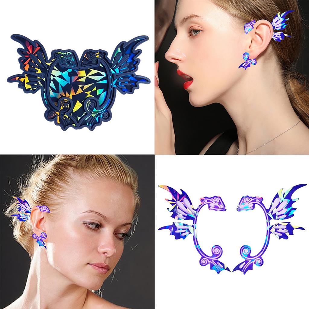 Przenośny Silikonowy Forma Epoksydowa Forma do Wisiorka na Ucho Holograficzne Lasery Smocze Klipsy do Uszu Formy Formy do Wyrobu Biżuterii