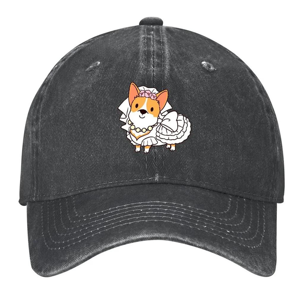 New Bride Corgi Wedding Baseball Cap black Rugby Luxury Unisex cap Golf Hat Unisex For Unisex Womens