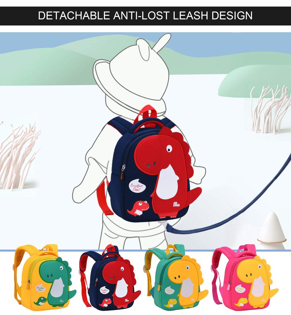 Panegy Toddler Backpack, Cartoon Dinosaur, Mini School Bag/Kindergarten Bag, 24x20x10cm, Yellow