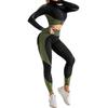 Womens 3-Piece Yoga Set With Built-in Bra Top Long Sleeve Jacket High-Waisted Leggings Gym Running Dance
