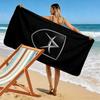 Style: Emblem beach towel Portable for travel soft swim Outdoor pool towel seaside Outdoor picnic beach mat beach towel beach Comfort