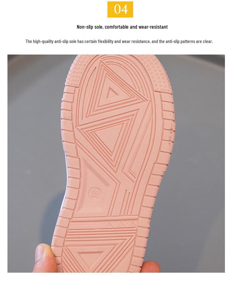 2026 Spring Floral Girls' Skate Shoes with Rotating Button - Fashionable White Sports Sneakers