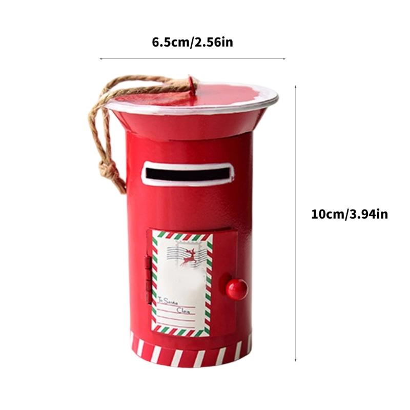 Iron Mailbox Hanging Ornament Christmas Tree Decoration for Yard Mantels Porch Window Display Holiday Party Centerpieces