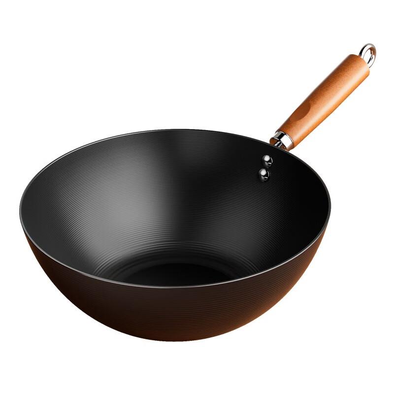 Wutuo Non-Coated Flat-Bottom Iron Wok