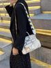 2025 Haute Couture Cargo Birkin Canvas Patchwork Women's Small Handbag with Wide Shoulder Strap
