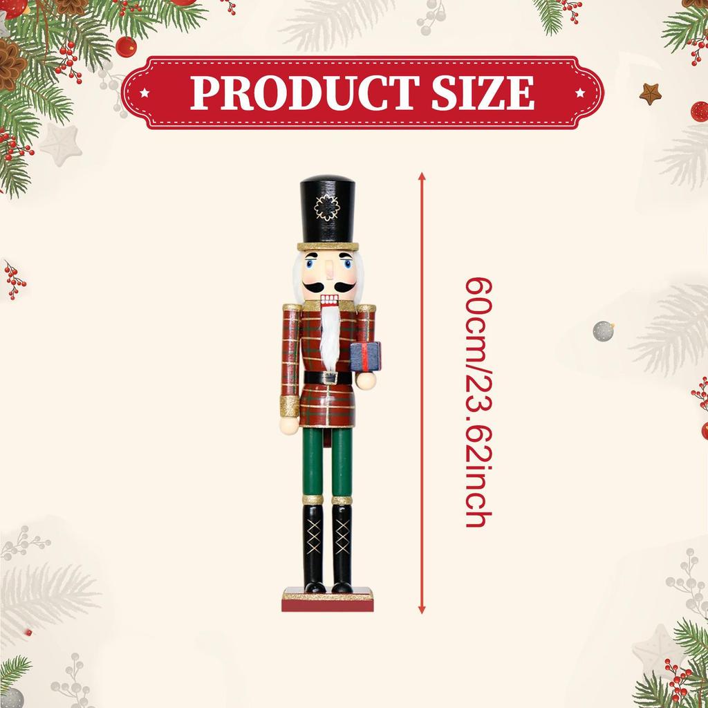 Wooden Nutcracker,Nutcracker Figure,Decorative,Puppet Toy Traditional Christmas Decoration for