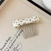 Polka Dot Bow Reverse Hair Comb Elegant For Women Side Bang Broken Hair Non Slip Portable Daily Essential Accessories