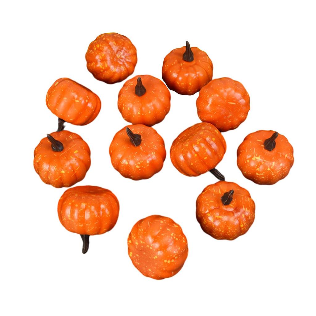 12x Fake Pumpkins Model Artificial Vegetables for Halloween Kitchen Autumn