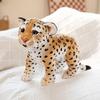 Simulation Cute Wild Animal Doll Small Leopard Tiger Lion Plush Toy Sitting Lying Sanding Pushie Gift