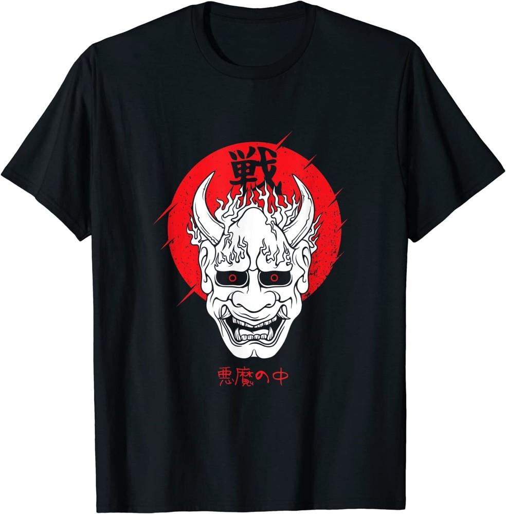 Aesthetic Japanese Devil Yokai Demon Oni Mask Harajuku T-Shirt XXXL