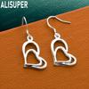 925 Sterling Silver Romantic Interlocking Hearts Earrings – Stylish Evening Jewelry
