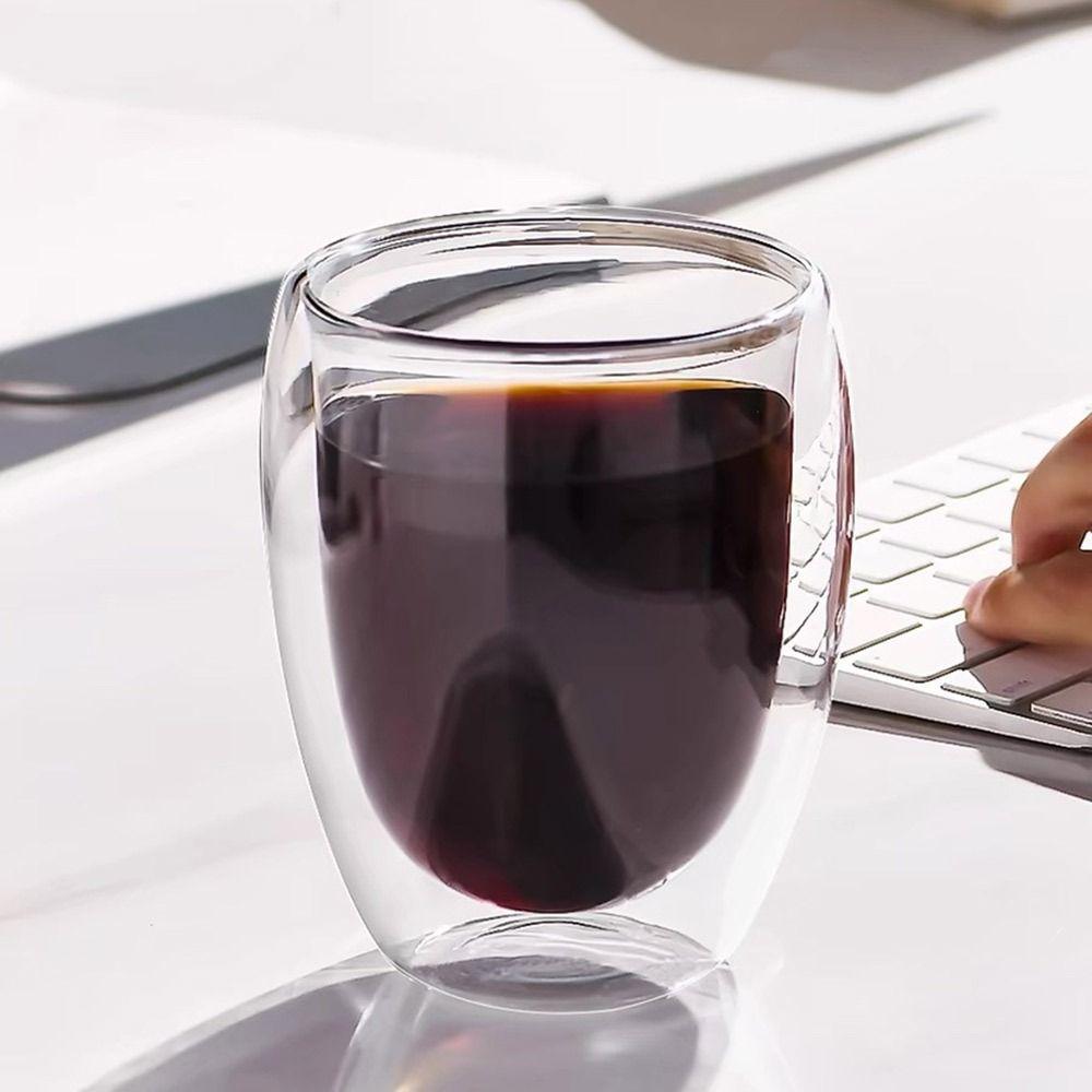 150/250/350/450ml High Borosilicate Glass Double Layer Glass Cup Drinkware Juice Cup Beer Mug