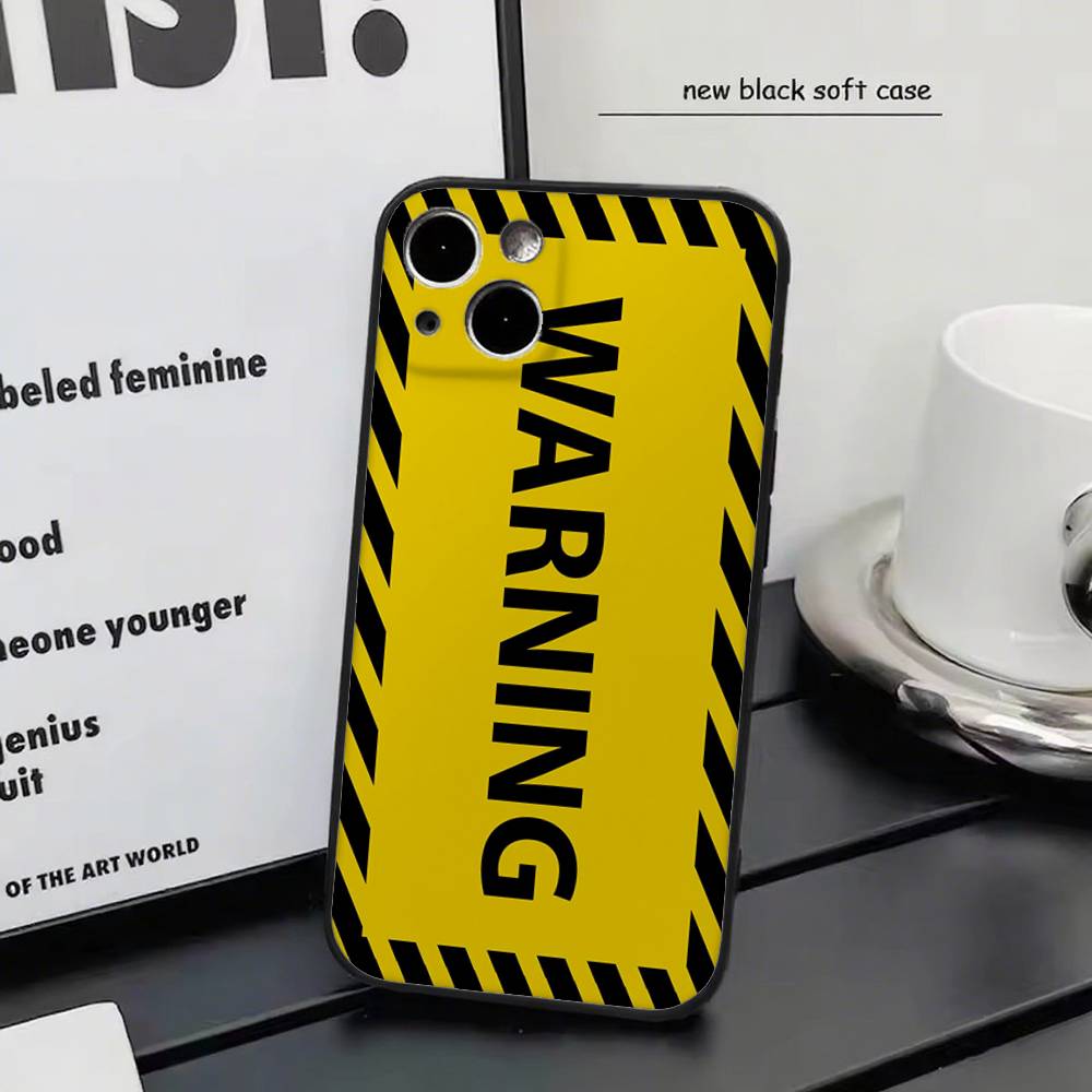 yellow warning For Iphone 17 Air 16 Pro Max 15 14 13 Full Cover Anti-Shock  MagSafe Cover