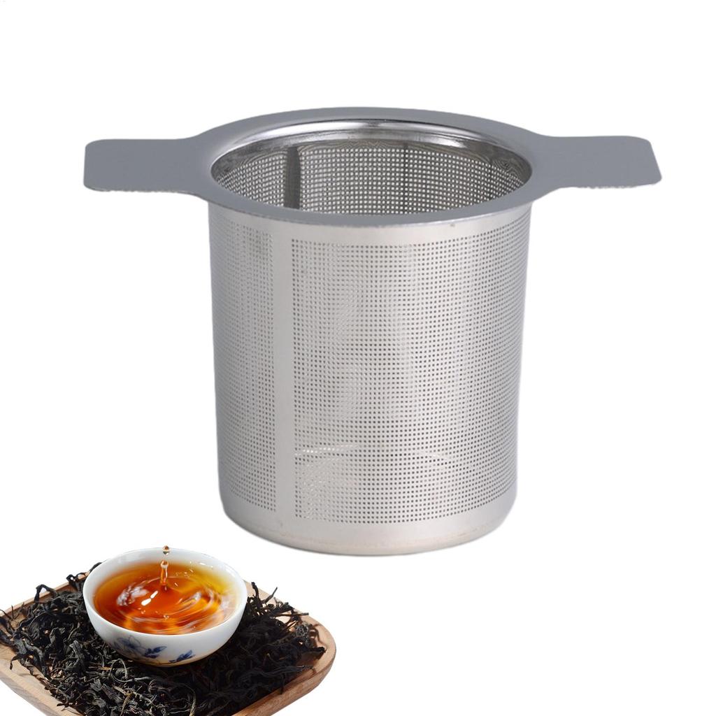 Doppelgriff aus Edelstahl mit Deckel Feinsieb-Kaffeefilter Hängebecher Auslaufsicherer Sieb-Einsatz für losen Tee