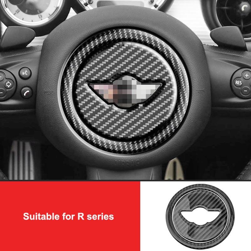 Carbon Fiber Patterned Car Steering Wheel Sticker Suitable For MINI F Series R Series Interior Accessories Tnrjc00