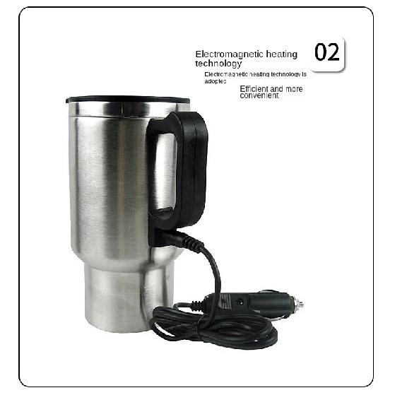 12V 500ML auto ceainic electric auto încălzire ceașcă termos din oțel inoxidabil încălzire sticlă de apă auto ceainic termos pentru apă ceai lapte
