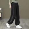 Women Fashion Casual Pants Spring Summer Loose Fit Elastic Waist Cotton Linen Tapered Ankle Pants