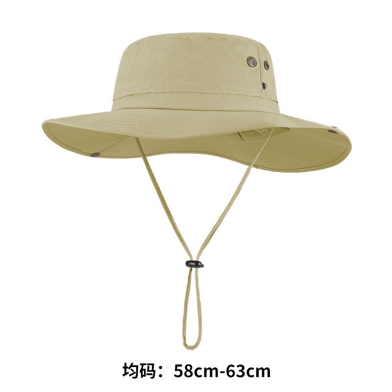 Summer outdoor bucket hat men's nylon large brim sun protection hat breathable UV protection big head circumference sun hat