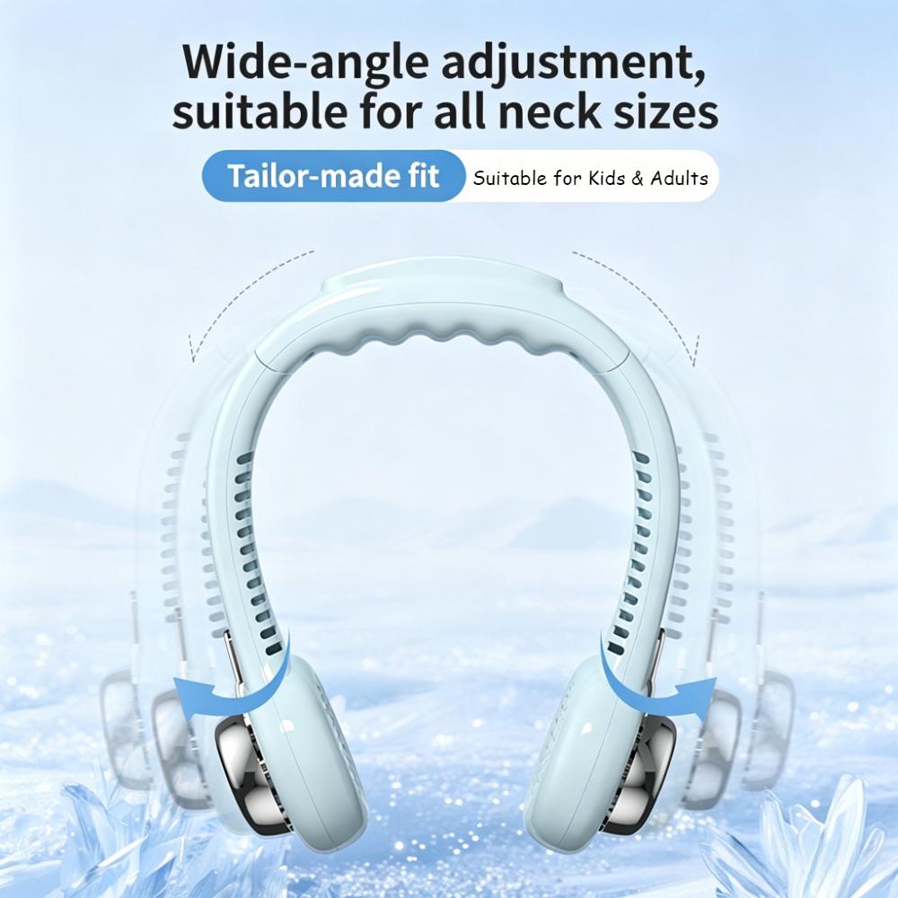 Portable Hanging Neck Fan Creative Earphone Shape 3 Adjustable Gears Rechargeable Fan Ideal Graduation Gift for Summer