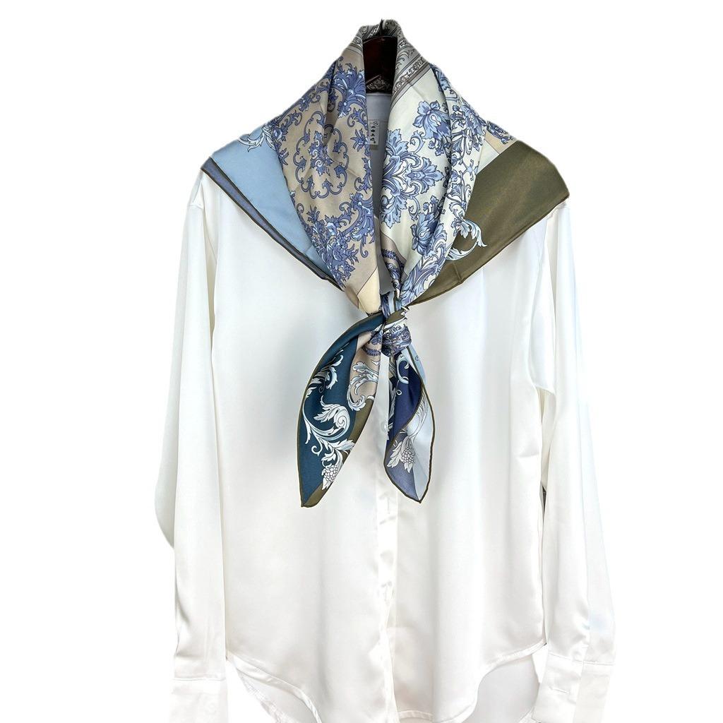 Gentle And Quiet Light Face! Elegant Retro Twill Silk Scarf Women'S Spring Mulberry Silk Scarf Square Scarf