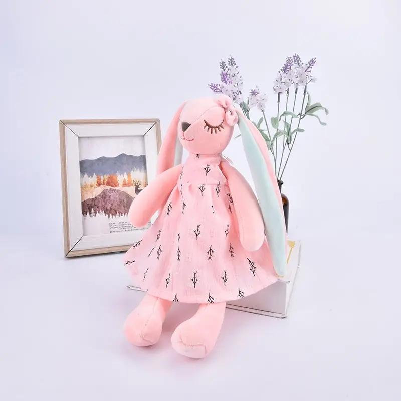 35CM  Long Ears Rabbit Plush Toy Baby Sleep Comfort Doll Stuffed Soft Animal Toy Children Girl Room Decoration