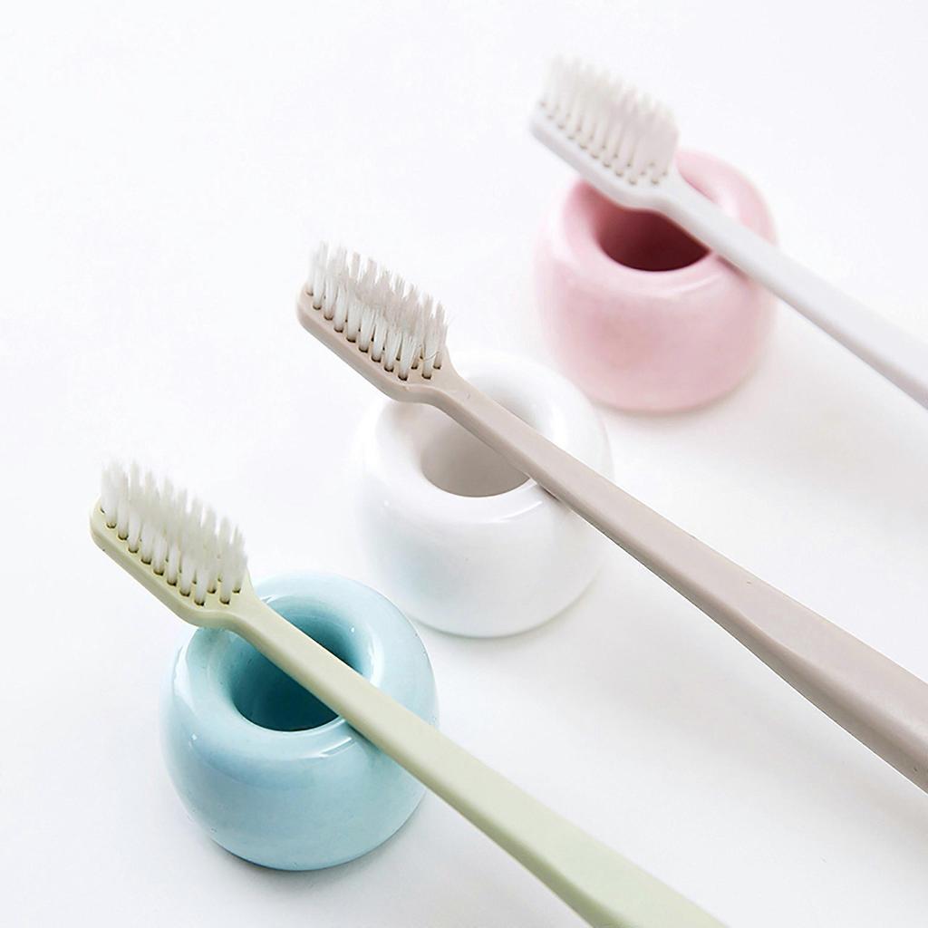 2PCS Ceramic Toothbrush Holder Stand, Mini Handmade Couple Toothbrush Storage for Bathroom Vanity Countertops