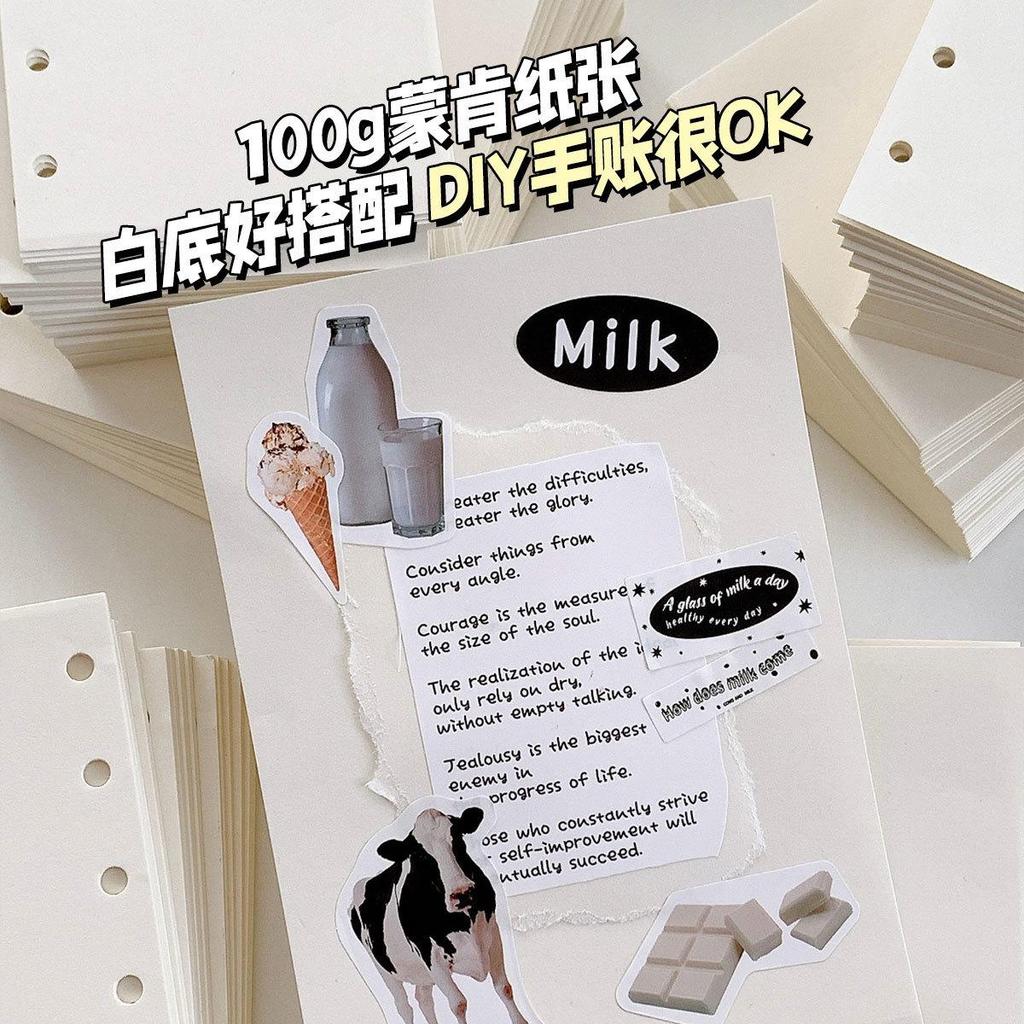 Munken Crème-kleurige Lichtgewicht Losbladig Notitieboekpagina's, 100g, A6/A7/M5, Inktbestendig, Oogvriendelijk.