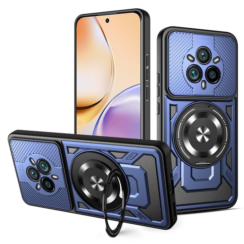 For Realme 14 Pro+ 5G Magnetic Case Rotating Kickstand TPU+PC Phone Cover