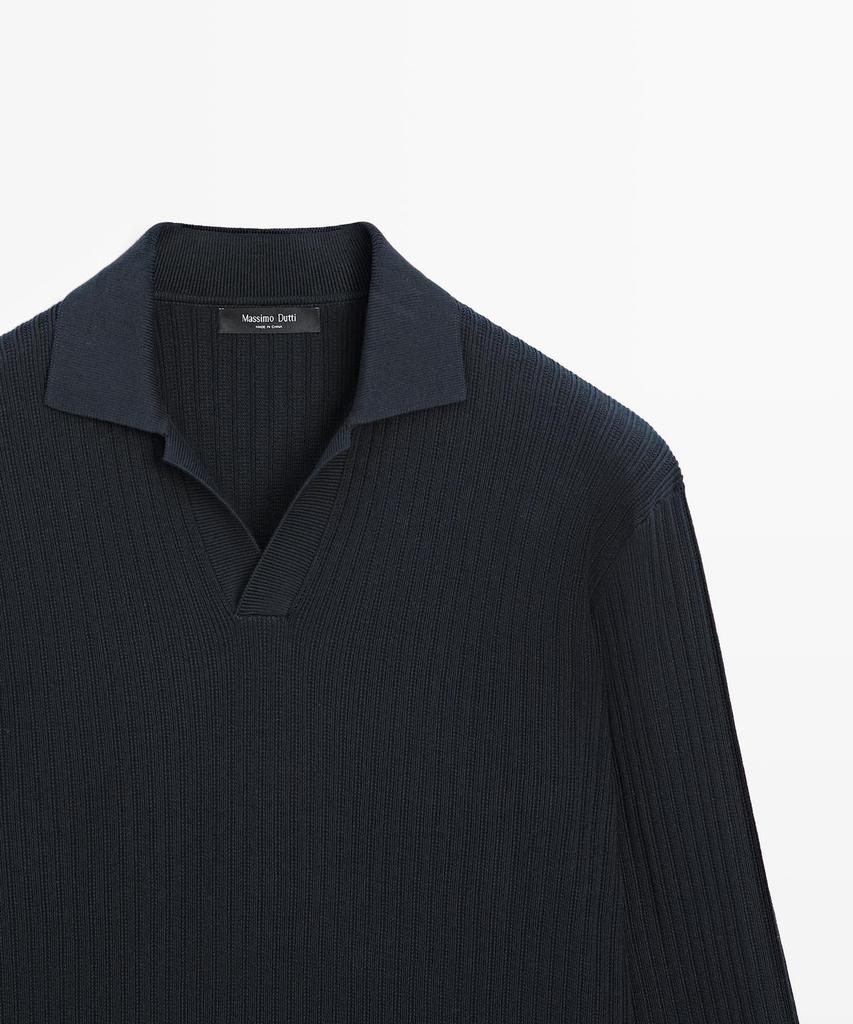 Masimodutti Cotton Blend Knit Jersey Polo