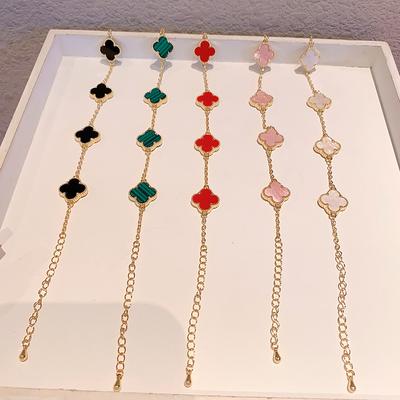 13mm Double-sided Shell Clover Five-petal Flower Bracelet New Design Simple and Fashionable Non-fading Women's Bangle