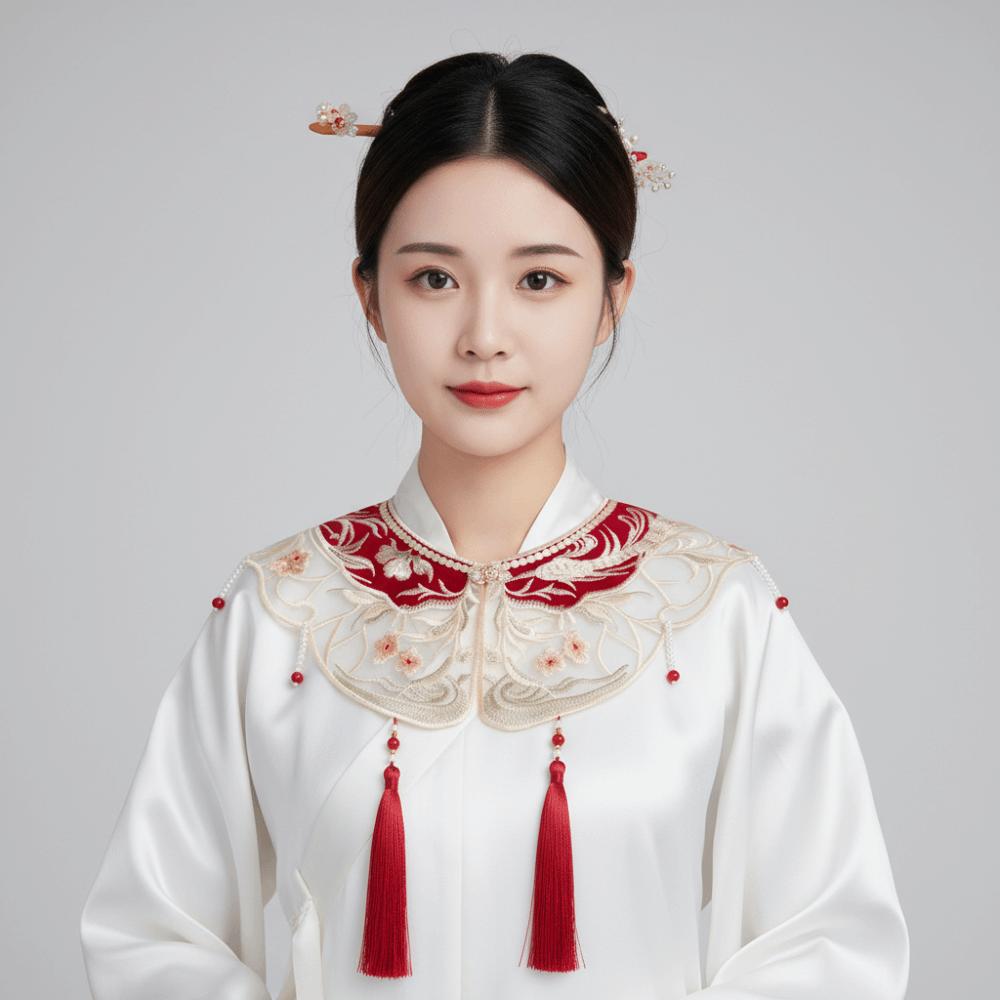 Chinese Style Embroidered Shawl Embroidery Design Detachable False Collar  Chinese Traditional