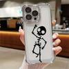 Black Skull Cute Phone Case for iPhone 17E 11 13 15 16 17 Pro Max 14 Plus 17Air 16E 13 Pro 12 17Pro Soft Shockproof Clear Cover