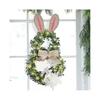 Easter Wreath for Front Door Bunny-Shaped with LED Wreath Wreath Hydrangea Easter Spring Easter Decoration Door Wreath Front Door Wall Window Home Dec