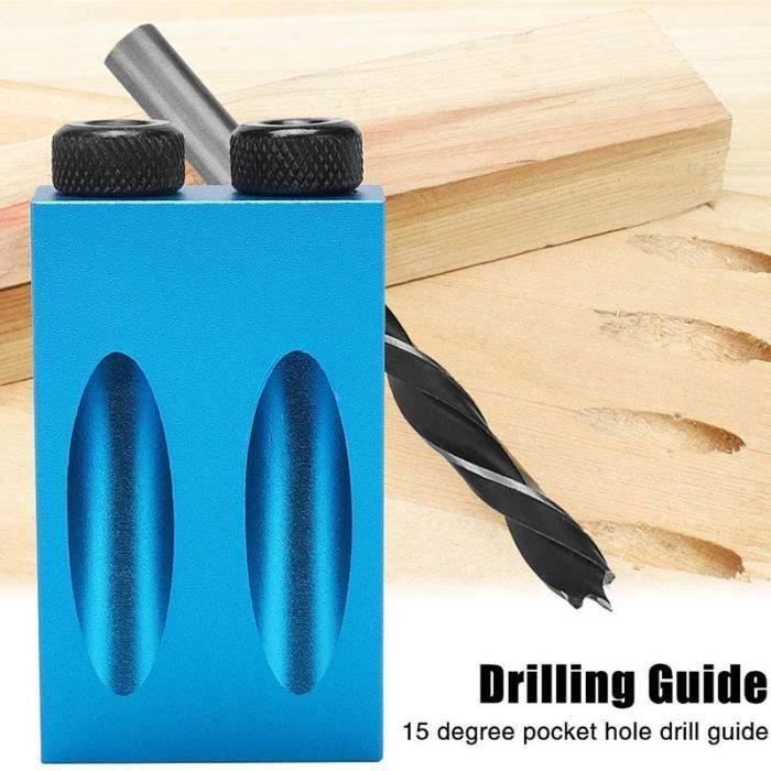 Drilling Kit - 14pcs - 15° Pocket Angle - M6-M8-M10 - Wood Positioning Guide