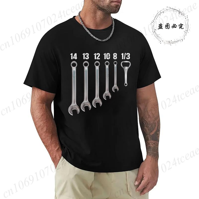 Men Summer Clothing Fashion Casual T-Shirts Keys Mechanic Beer Opener Humor Alcohol Beers Cars Motorcycles Print Sports T-shirt