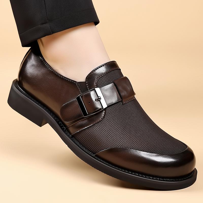 Fashion New Casual Men's Leather Shoes Retro and British Styles Work and Office Outdoor Trendy High-quality Shoes Black Brown Versatile