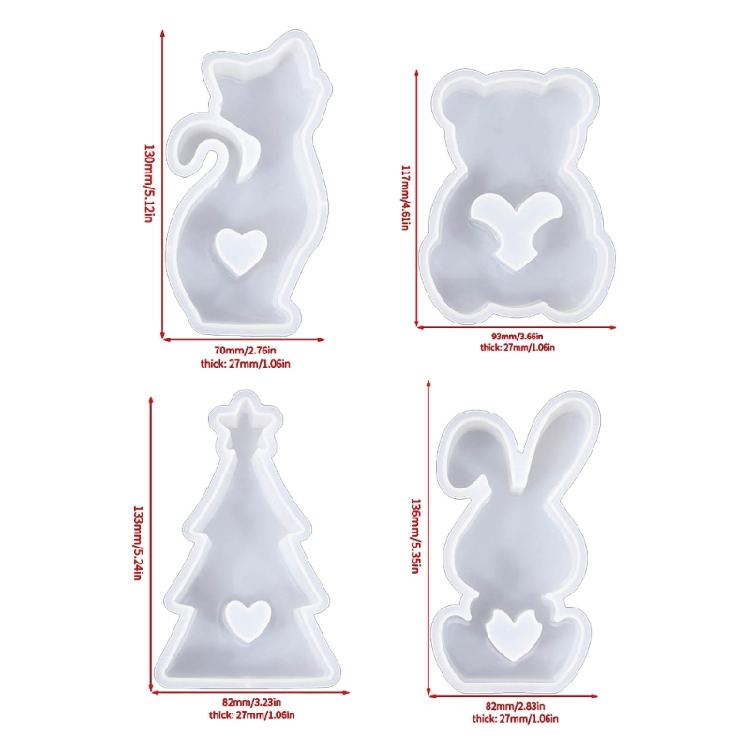 Bear Rabbit Candle Molds for DIY Candle Valentines Christmas Gift