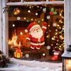 Durable PVC Window Film for Holidays Santa Claus Christmas Static Clings, Glass Stickers with Snowflake Bear Festive Wall Art Party Bell Patterns,