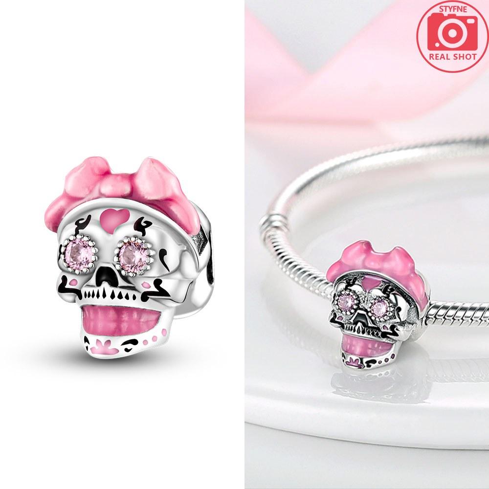 Halloween Skull Beads Silver Colors Charm Beads Fit Original Charms Bracelet Beads for Women Jewelry Making Gifts