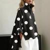European and American cross-border 2026 printed imitation denim stand-up collar casual shirt