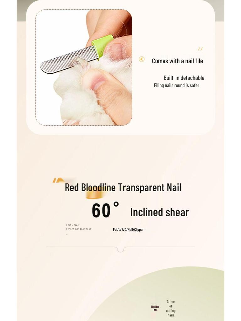 Pet Nail Clippers with Light for Cats, Dogs, Rabbits, and Puppies - Precision Cutting Tool with Safety Features