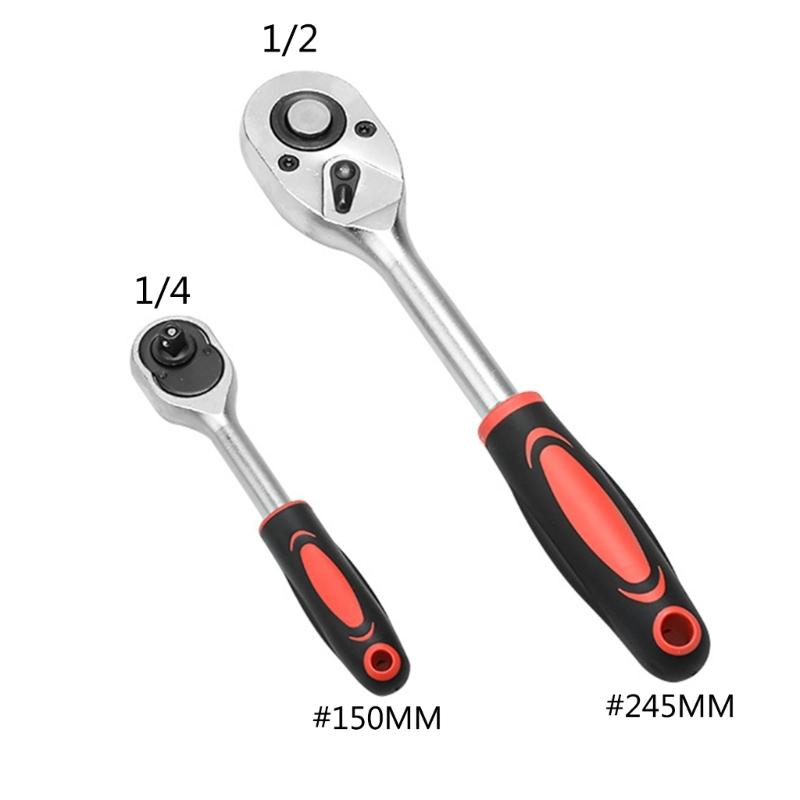 Clichet cu antrenare de 1/4 inch, 24 de dinți, cu eliberare rapidă, mâner pentru cheie tubulară, oțel cu conținut ridicat de carbon, instrument de garaj pentru reparații auto