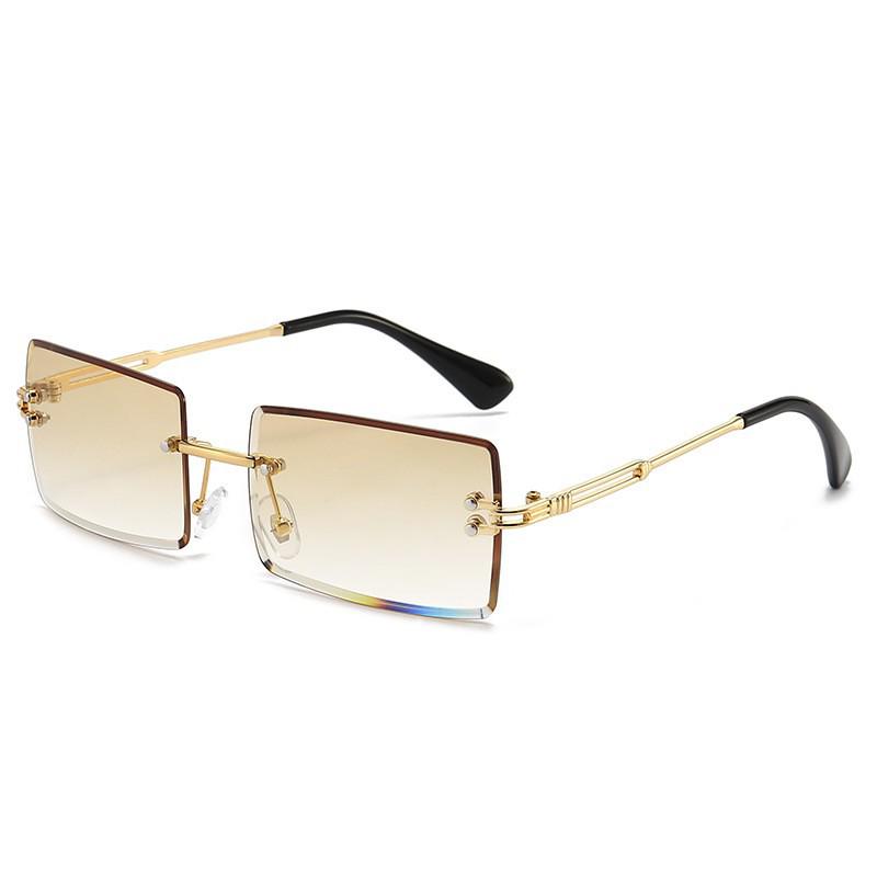 Cross-border Fashion Ocean Series Frameless Cut-Edge Square Sunglasses - Trendy European & American Style