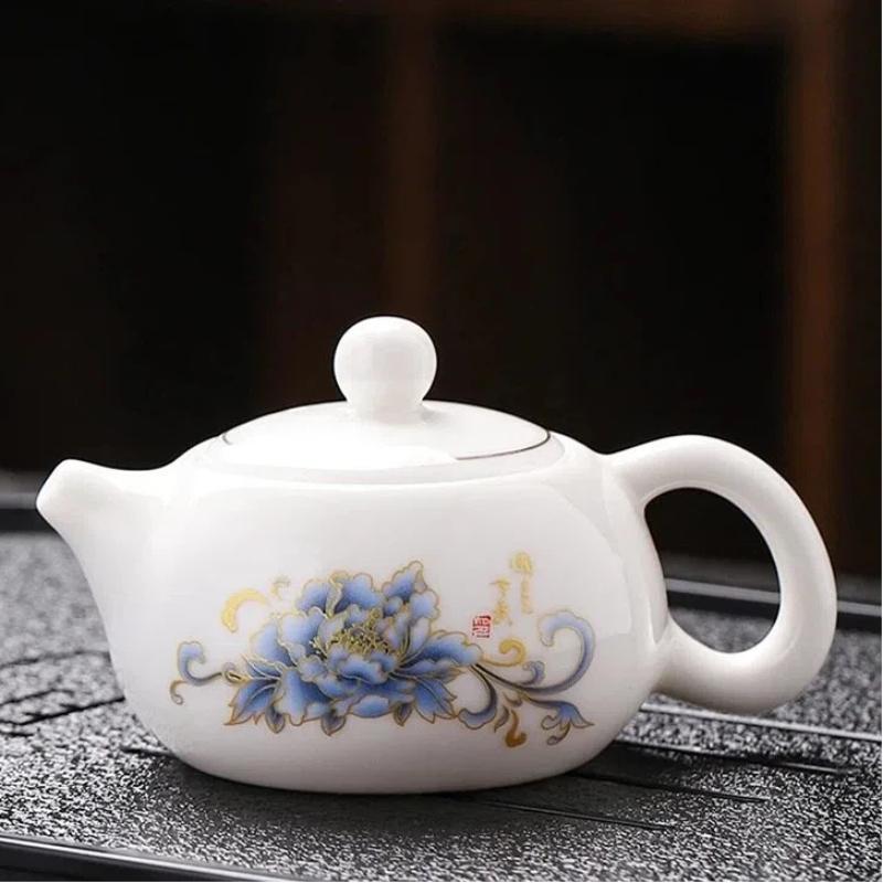 160ML Elegant Jade-White Ceramic Xishi Teapot – Classic Chinese Teaware for Home Brewing & Daily Tea Rituals